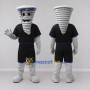 Custom Gray and Black Tornado in Sportswear Mascot Costume Adult Full Body Suit for Sports Events