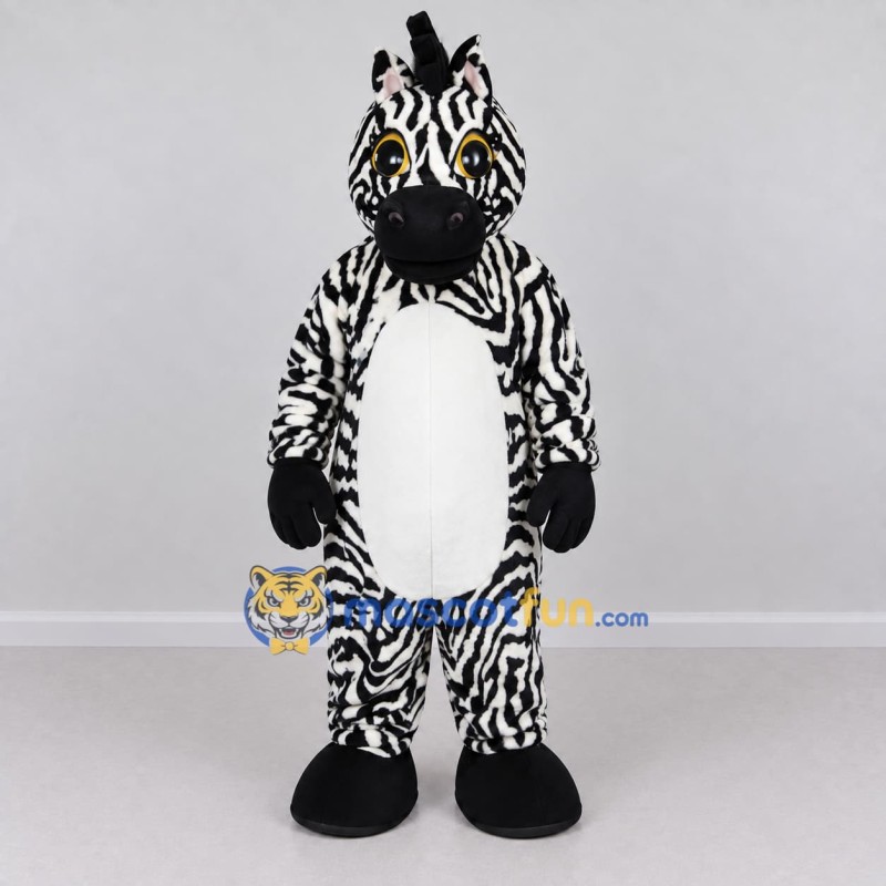 Custom Black and White Zebra Character Mascot Costume Adult Full Body Suit for School Events Custom Black and White Zebra Character Mascot Costume Adult Full Body Suit for School Events