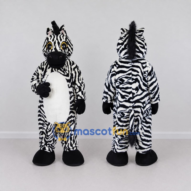 Custom Black and White Zebra Character Mascot Costume Adult Full Body Suit for School Events Custom Black and White Zebra Character Mascot Costume Adult Full Body Suit for School Events