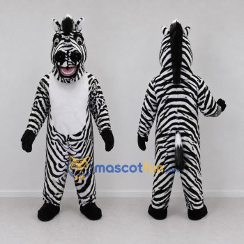 Custom Black and White Zebra Mascot Costume Adult Full Body Suit for Wildlife Events
