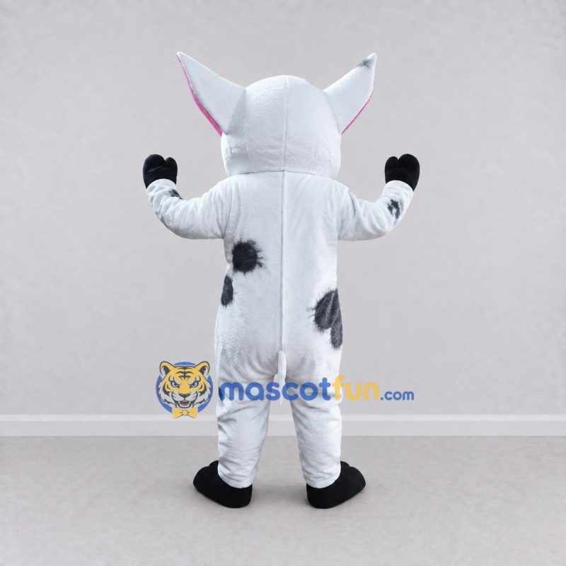 Custom White and Black Spotted Pig Mascot Costume Adult Full Body Suit for Farm Events