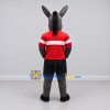 Custom Gray and Red Donkey in Sportswear Mascot Costume Adult Full Body Suit for Sports Events Custom Gray and Red Donkey in Sportswear Mascot Costume Adult Full Body Suit for Sports Events