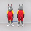 Custom Gray and Red Rhinoceros in Sportswear Mascot Costume Adult Full Body Suit for Sports Events Custom Gray and Red Rhinoceros in Sportswear Mascot Costume Adult Full Body Suit for Sports Events