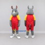 Custom Gray and Red Rhinoceros in Sportswear Mascot Costume Adult Full Body Suit for Sports Events