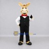 Custom Tan and Black Donkey in a Vest and Bow Tie Mascot Costume Adult Full Body Suit for Theme Parties