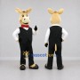 Custom Tan and Black Donkey in a Vest and Bow Tie Mascot Costume Adult Full Body Suit for Theme Parties