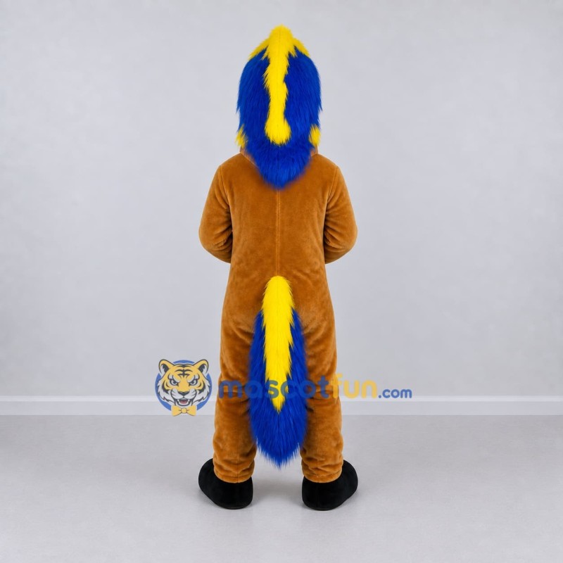 Custom Brown and Multicolor Horse with a Colorful Mane Mascot Costume Adult Full Body Suit for Theme Parties Custom Brown and Multicolor Horse with a Colorful Mane Mascot Costume Adult Full Body Suit for Theme Parties
