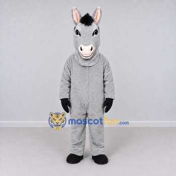 Custom Gray and Black Horse Mascot Costume Adult Full Body Suit for Farm Events