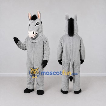 Custom Gray and Black Horse Mascot Costume Adult Full Body Suit for Farm Events