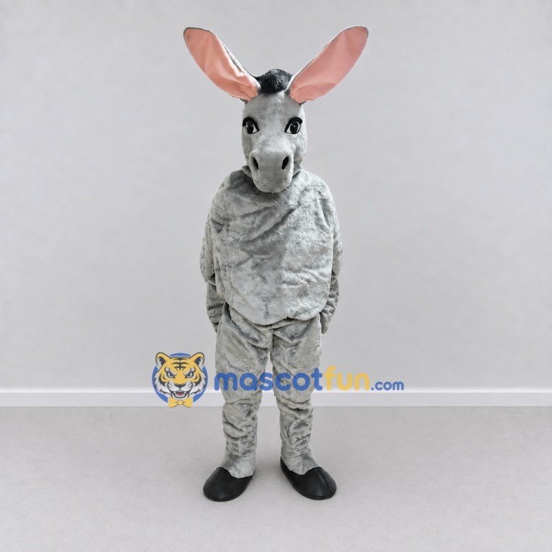 Custom Gray and Black Donkey Mascot Costume Adult Full Body Suit for Farm Events Custom Gray and Black Donkey Mascot Costume Adult Full Body Suit for Farm Events