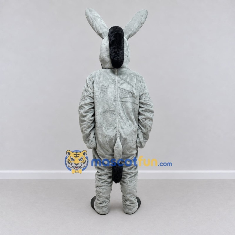Custom Gray and Black Donkey Mascot Costume Adult Full Body Suit for Farm Events Custom Gray and Black Donkey Mascot Costume Adult Full Body Suit for Farm Events