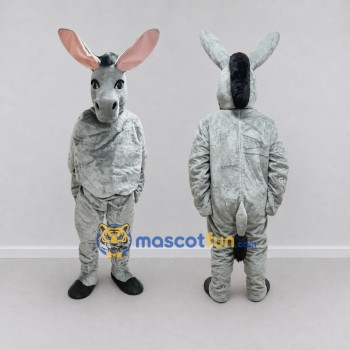 Custom Gray and Black Donkey Mascot Costume Adult Full Body Suit for Farm Events