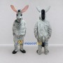 Custom Gray and Black Donkey Mascot Costume Adult Full Body Suit for Farm Events