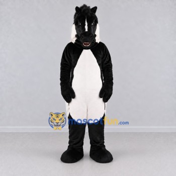 Custom Black and White Horse Mascot Costume Adult Full Body Suit for Farm Events Custom Black and White Horse Mascot Costume Adult Full Body Suit for Farm Events