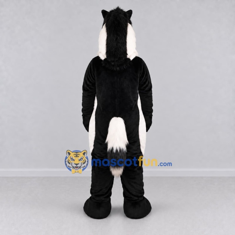 Custom Black and White Horse Mascot Costume Adult Full Body Suit for Farm Events Custom Black and White Horse Mascot Costume Adult Full Body Suit for Farm Events