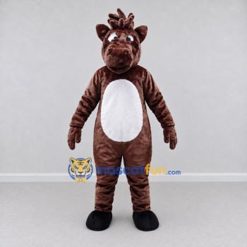 Custom Brown and White Horse Character Mascot Costume Adult Full Body Suit for Farm Events Custom Brown and White Horse Character Mascot Costume Adult Full Body Suit for Farm Events