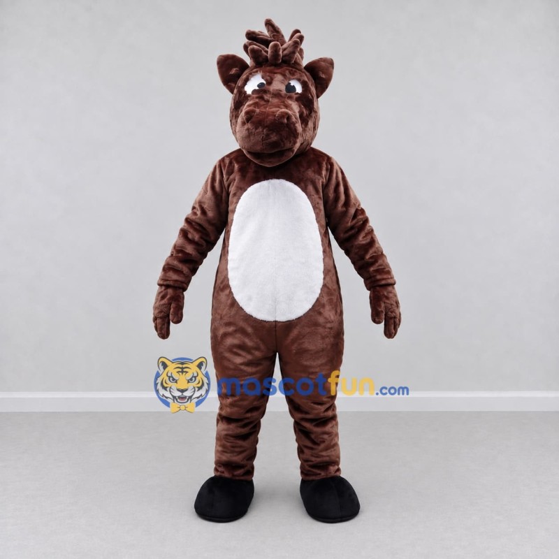 Custom Brown and White Horse Character Mascot Costume Adult Full Body Suit for Farm Events Custom Brown and White Horse Character Mascot Costume Adult Full Body Suit for Farm Events