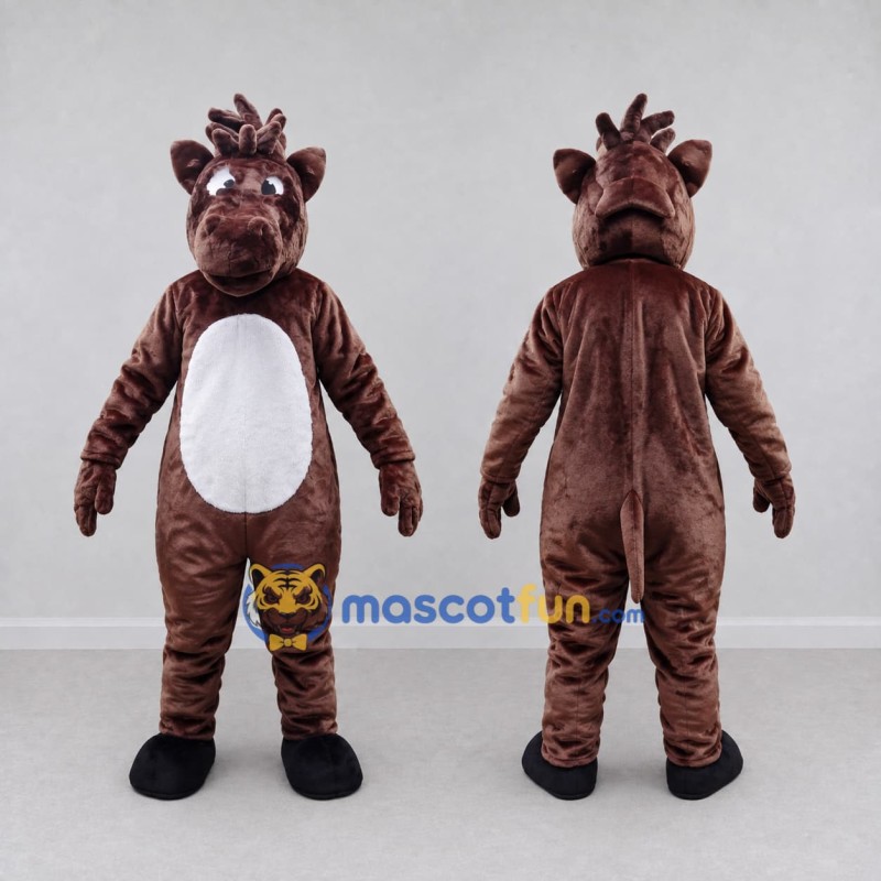 Custom Brown and White Horse Character Mascot Costume Adult Full Body Suit for Farm Events Custom Brown and White Horse Character Mascot Costume Adult Full Body Suit for Farm Events