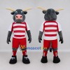 Custom Gray and Red Bull in Sportswear Mascot Costume Adult Full Body Suit for Sports Events Custom Gray and Red Bull in Sportswear Mascot Costume Adult Full Body Suit for Sports Events