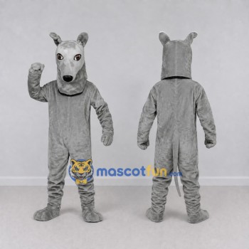 Custom Gray Dog Mascot Costume Adult Full Body Suit for Community Events