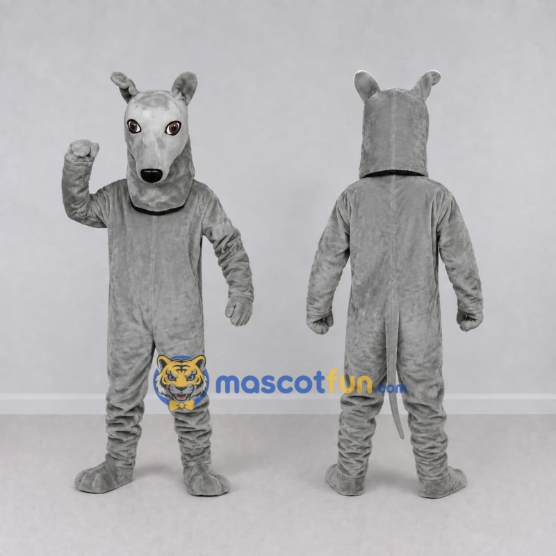 Custom Gray Dog Mascot Costume Adult Full Body Suit for Community Events Custom Gray Dog Mascot Costume Adult Full Body Suit for Community Events