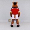 Custom Brown and Red Horse in Sportswear Mascot Costume Adult Full Body Suit for Sports Events Custom Brown and Red Horse in Sportswear Mascot Costume Adult Full Body Suit for Sports Events