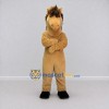 Custom Tan and Brown Horse Mascot Costume Adult Full Body Suit for Farm Events
