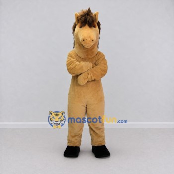 Custom Tan and Brown Horse Mascot Costume Adult Full Body Suit for Farm Events Custom Tan and Brown Horse Mascot Costume Adult Full Body Suit for Farm Events