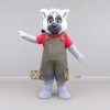 Custom Gray and Red Ring-Tailed Lemur in Overalls Mascot Costume Adult Full Body Suit for Wildlife Events Custom Gray and Red Ring-Tailed Lemur in Overalls Mascot Costume Adult Full Body Suit for Wildlife Events