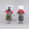 Custom Gray and Red Ring-Tailed Lemur in Overalls Mascot Costume Adult Full Body Suit for Wildlife Events Custom Gray and Red Ring-Tailed Lemur in Overalls Mascot Costume Adult Full Body Suit for Wildlife Events