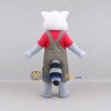 Custom Gray and Red Ring-Tailed Lemur in Overalls Mascot Costume Adult Full Body Suit for Wildlife Events Custom Gray and Red Ring-Tailed Lemur in Overalls Mascot Costume Adult Full Body Suit for Wildlife Events