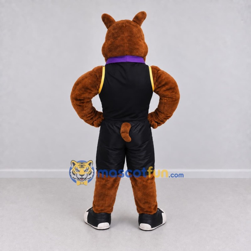 Custom Brown and Black Dog in Basketball Sportswear Mascot Costume Adult Full Body Suit for Sports Events Custom Brown and Black Dog in Basketball Sportswear Mascot Costume Adult Full Body Suit for Sports Events