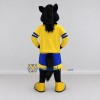 Custom Black and Yellow Horse in Sportswear Mascot Costume Adult Full Body Suit for Sports Events Custom Black and Yellow Horse in Sportswear Mascot Costume Adult Full Body Suit for Sports Events