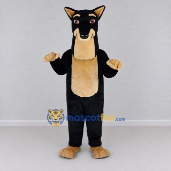 Custom Black and Tan Dog Mascot Costume Adult Full Body Suit for Community Events Custom Black and Tan Dog Mascot Costume Adult Full Body Suit for Community Events