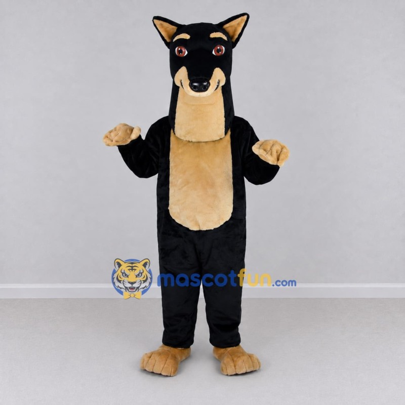 Custom Black and Tan Dog Mascot Costume Adult Full Body Suit for Community Events