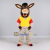 Custom Brown and Yellow Donkey in a Vest and Pants Mascot Costume Adult Full Body Suit for School Events Custom Brown and Yellow Donkey in a Vest and Pants Mascot Costume Adult Full Body Suit for School Events