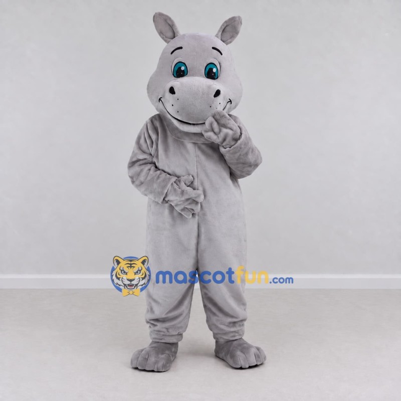 Custom Gray Hippopotamus Mascot Costume Adult Full Body Suit for Wildlife Events Custom Gray Hippopotamus Mascot Costume Adult Full Body Suit for Wildlife Events