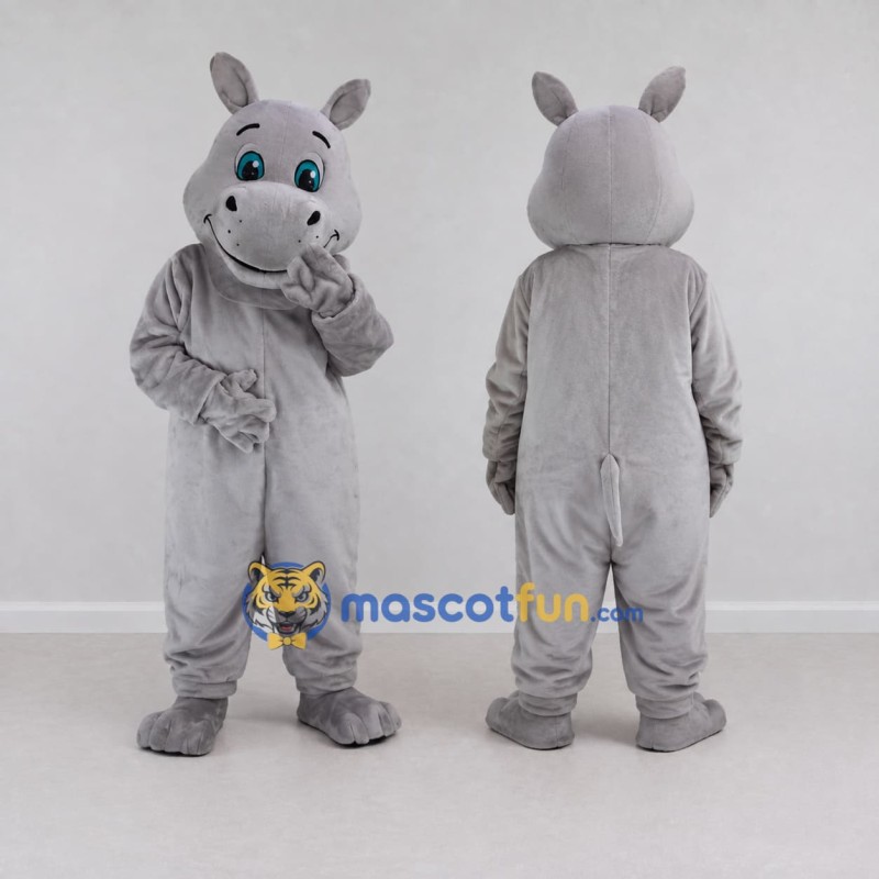 Custom Gray Hippopotamus Mascot Costume Adult Full Body Suit for Wildlife Events Custom Gray Hippopotamus Mascot Costume Adult Full Body Suit for Wildlife Events