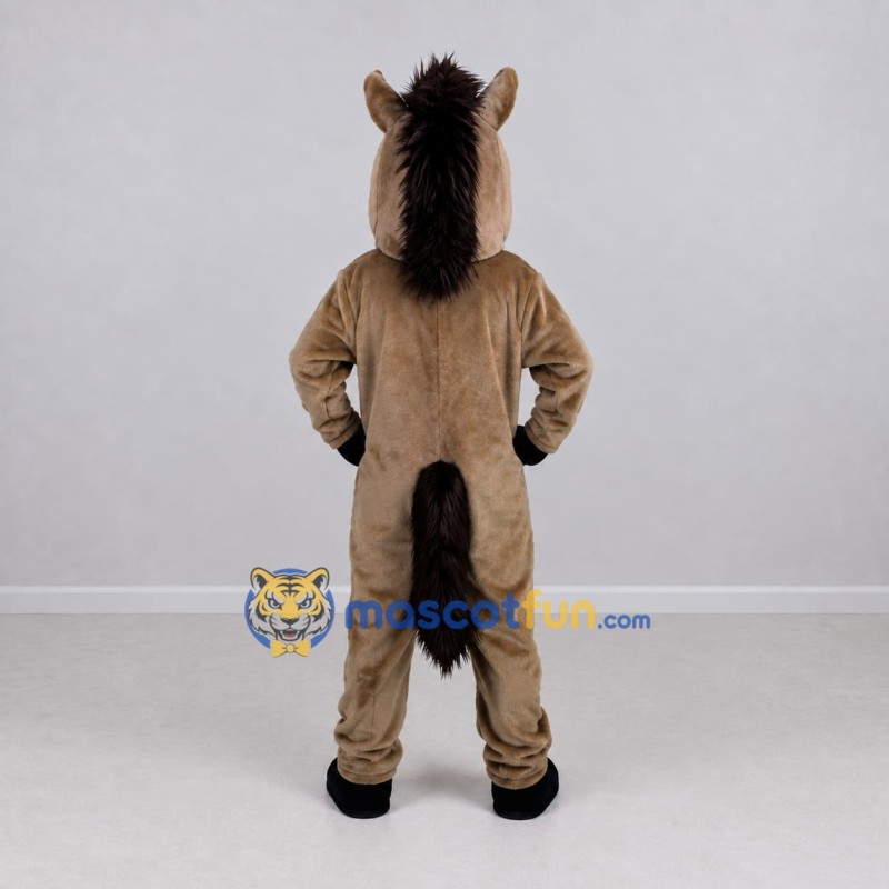 Custom Brown and Black Horse Mascot Costume Adult Full Body Suit for Farm Events