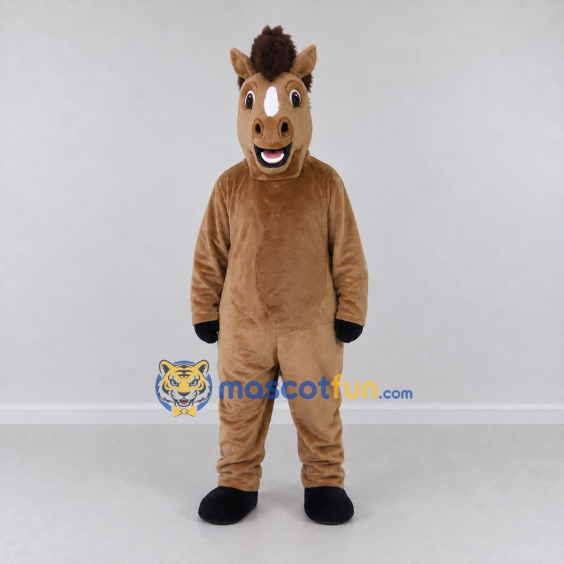 Custom Brown Horse Mascot Costume Adult Full Body Suit for Farm Events Custom Brown Horse Mascot Costume Adult Full Body Suit for Farm Events