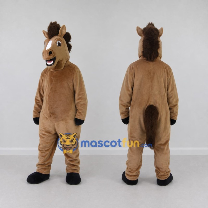 Custom Brown Horse Mascot Costume Adult Full Body Suit for Farm Events Custom Brown Horse Mascot Costume Adult Full Body Suit for Farm Events