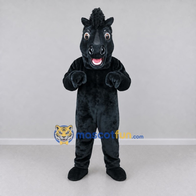 Custom Black Horse Mascot Costume Adult Full Body Suit for Farm Events Custom Black Horse Mascot Costume Adult Full Body Suit for Farm Events