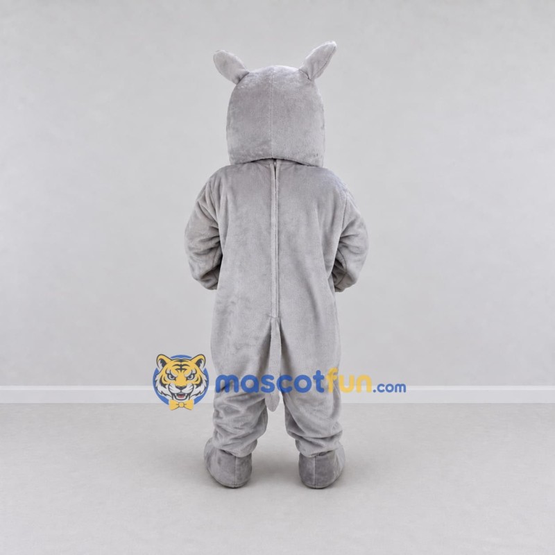 Custom Light Gray Rhinoceros Mascot Costume Adult Full Body Suit for Wildlife Events Custom Light Gray Rhinoceros Mascot Costume Adult Full Body Suit for Wildlife Events