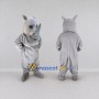 Custom Light Gray Rhinoceros Mascot Costume Adult Full Body Suit for Wildlife Events