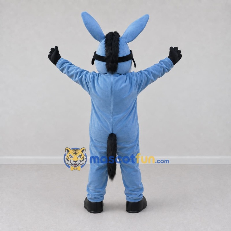 Custom Blue and White Donkey in Sunglasses Mascot Costume Adult Full Body Suit for Outdoor Events Custom Blue and White Donkey in Sunglasses Mascot Costume Adult Full Body Suit for Outdoor Events