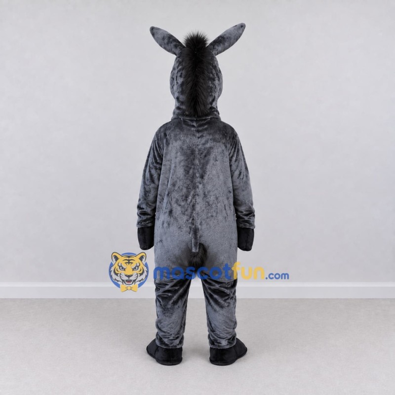 Custom Dark Gray and White Donkey Mascot Costume Adult Full Body Suit for Farm Events