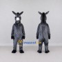 Custom Dark Gray and White Donkey Mascot Costume Adult Full Body Suit for Farm Events