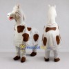 Custom White and Brown Four-Legged Horse Mascot Costume Adult Full Body Suit for Farm Events