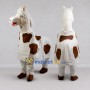 Custom White and Brown Four-Legged Horse Mascot Costume Adult Full Body Suit for Farm Events