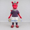 Custom Red and Purple Dragon in Sportswear Mascot Costume Adult Full Body Suit for Sports Events